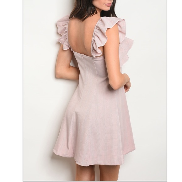 Pink & Ivory Checkered Mini Dress Sizes S M L - Picture 2 of 5